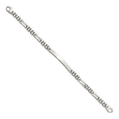 Sterling Silver Fancy Link ID Bracelet – view 3