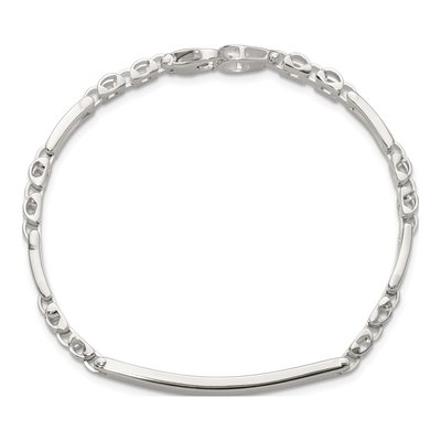 Sterling Silver Fancy Link ID Bracelet – view 5