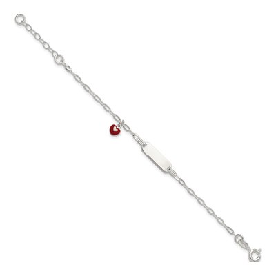 Sterling Silver Kids' Heart ID Bracelet – view 3
