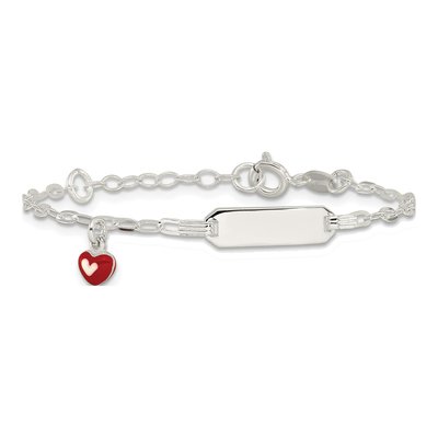 Sterling Silver Kids' Heart ID Bracelet – view 4