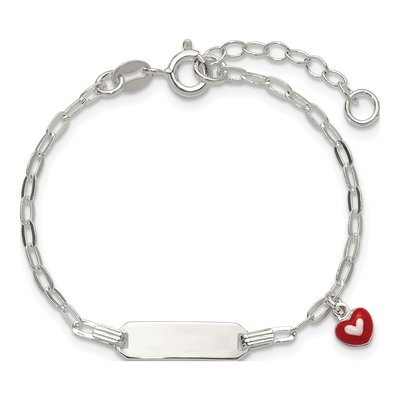 Sterling Silver Kids' Heart ID Bracelet – view 5