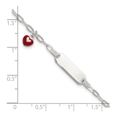 Sterling Silver Kids' Heart ID Bracelet – view 6
