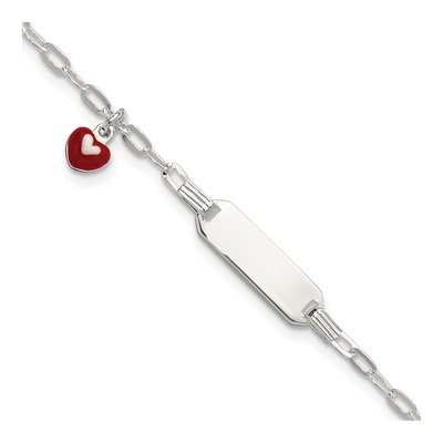 Sterling Silver Kids' Heart ID Bracelet