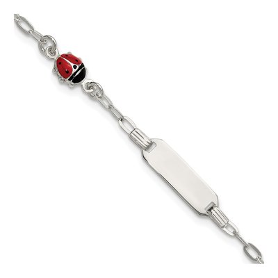 Sterling Silver Ladybug for Kids ID Bracelet