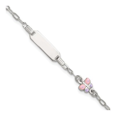 Sterling Silver Butterfly for Kids ID Bracelet