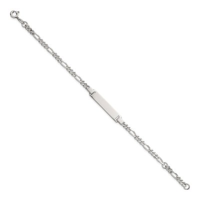 Sterling Silver Kids' Figaro ID Bracelet – view 3