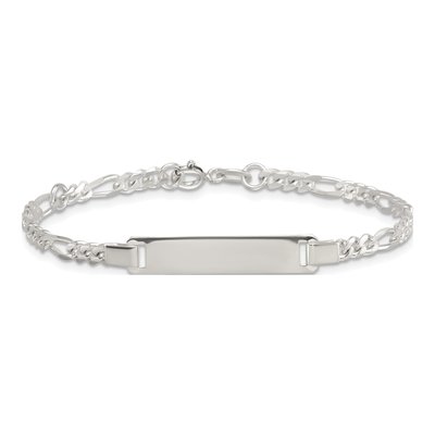 Sterling Silver Kids' Figaro ID Bracelet – view 4