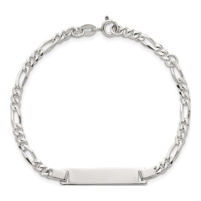 Sterling Silver Kids' Figaro ID Bracelet – view 5