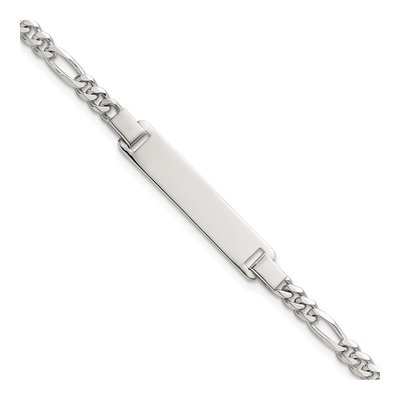 Sterling Silver Kids' Figaro ID Bracelet