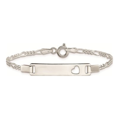 Sterling Silver Baby ID Heart Bracelet – view 4