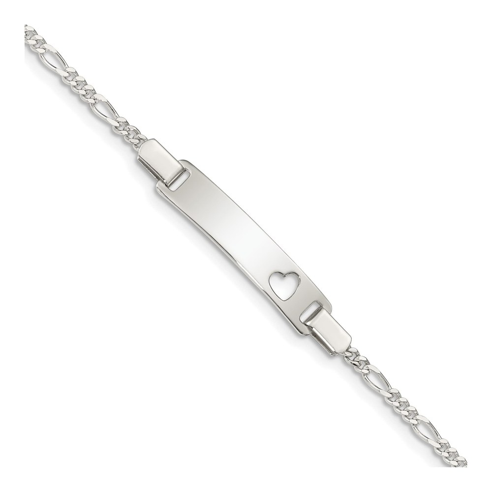 Sterling Silver Baby ID Heart Bracelet
