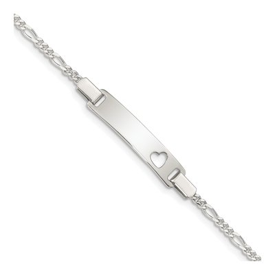 Sterling Silver Baby ID Heart Bracelet