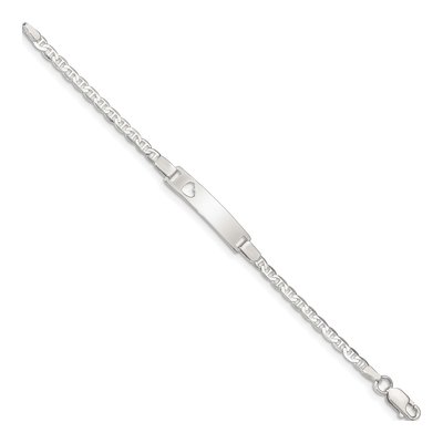 Sterling Silver Baby ID Heart Bracelet – view 3