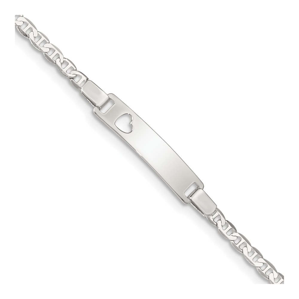 Sterling Silver Baby ID Heart Bracelet, Engravable
