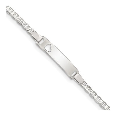 Sterling Silver Baby ID Heart Bracelet