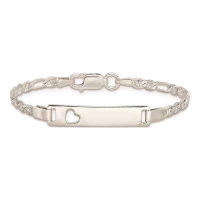 Sterling Silver Baby ID Heart Bracelet | Engravable – view 4