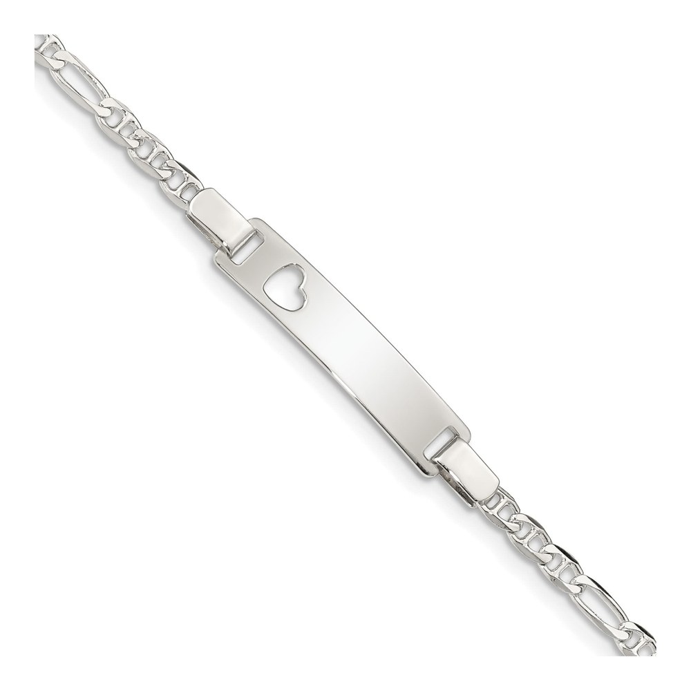 Sterling Silver Baby ID Heart Bracelet