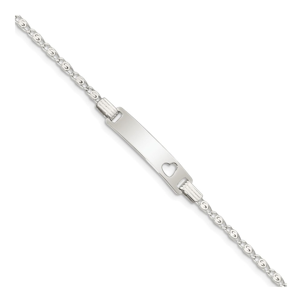 Sterling Silver Baby ID Bracelet with Heart Cut-out