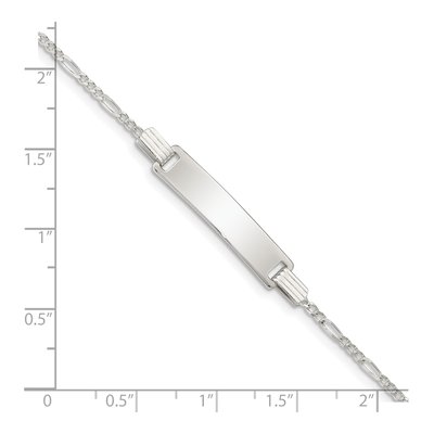 Sterling Silver Kids' ID Figaro Bracelet – view 5