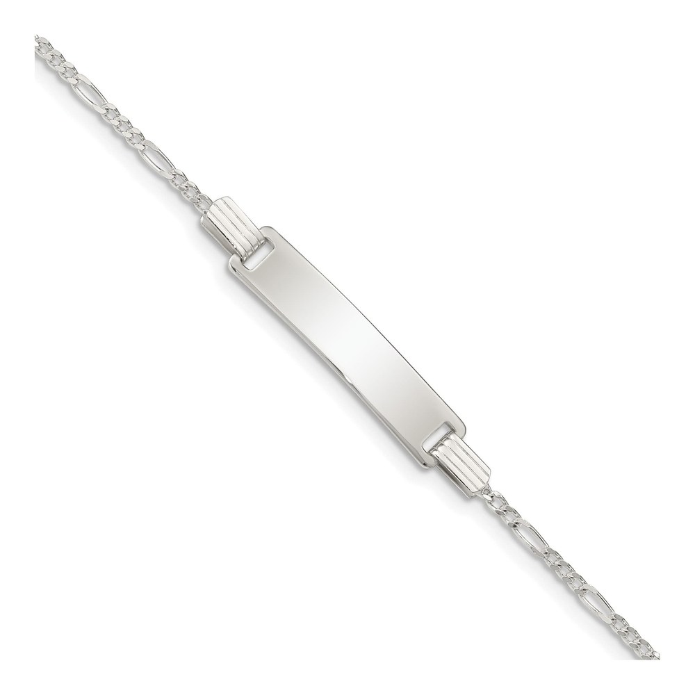 Sterling Silver Kids' ID Figaro Bracelet