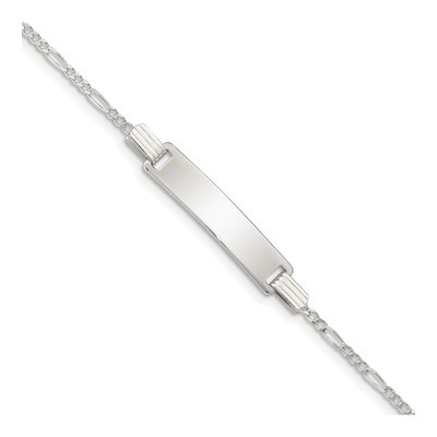 Sterling Silver Kids' ID Figaro Bracelet