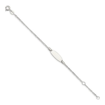 Sterling Silver Kids' Figaro ID Bracelet – view 3