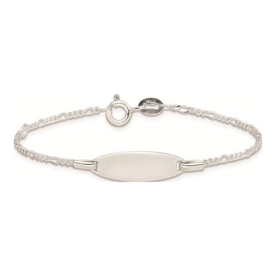 Sterling Silver Kids' Figaro ID Bracelet – view 4