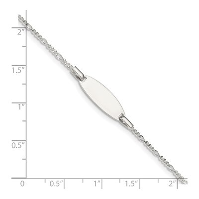 Sterling Silver Kids' Figaro ID Bracelet – view 5