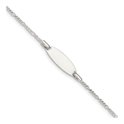 Sterling Silver Kids' Figaro ID Bracelet