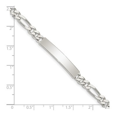 Sterling Silver Figaro ID Bracelet – view 4