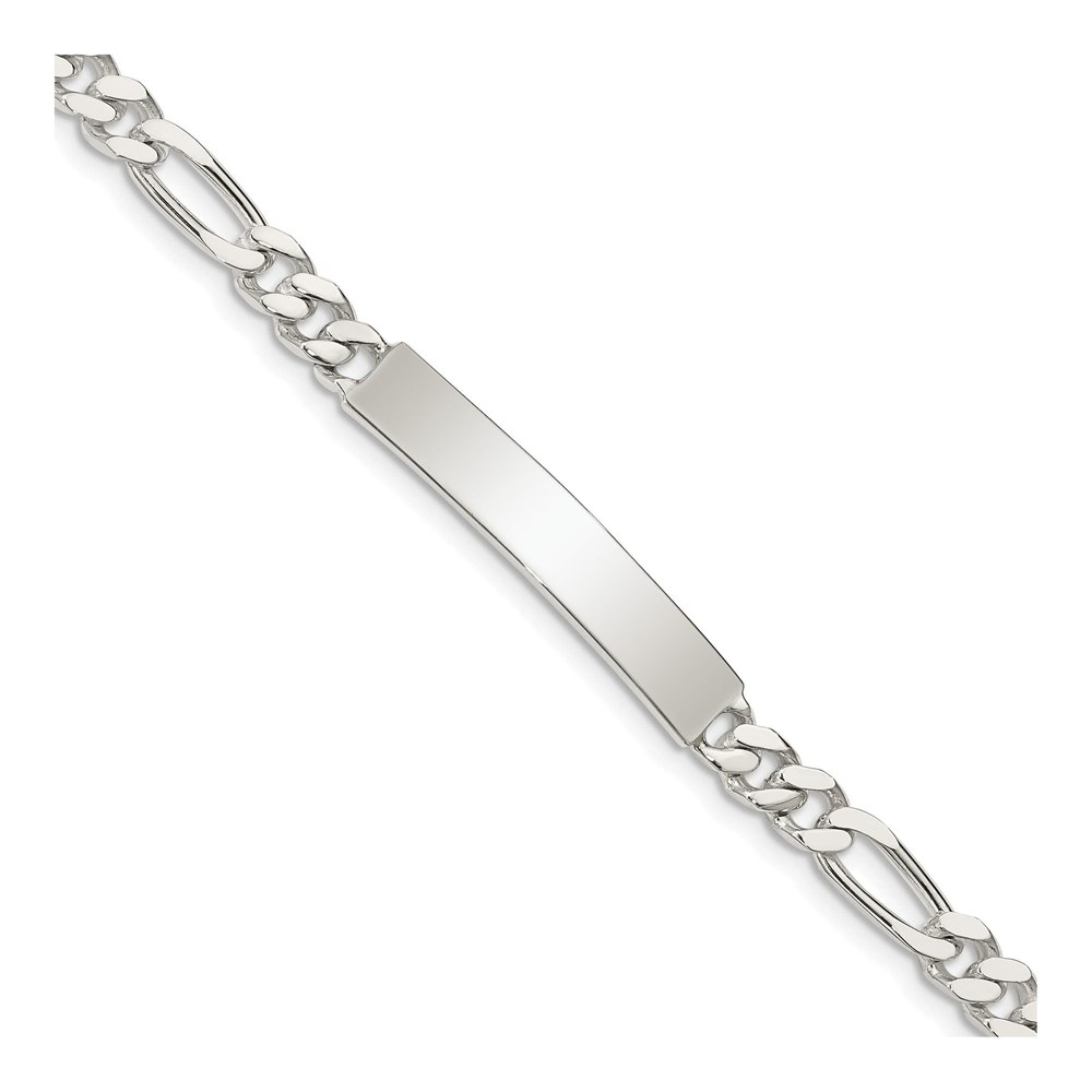 Sterling Silver Figaro ID Bracelet