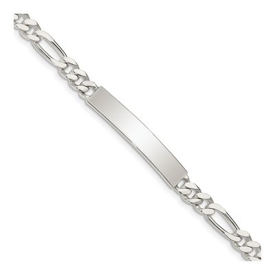 Sterling Silver Figaro ID Bracelet