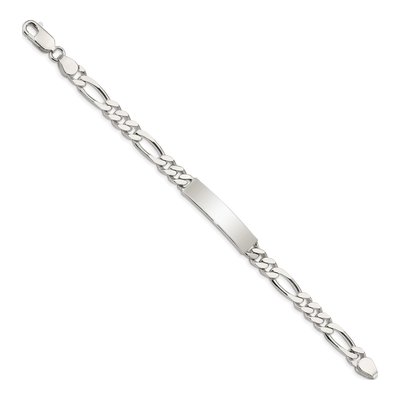Sterling Silver Figaro ID Bracelet – view 3