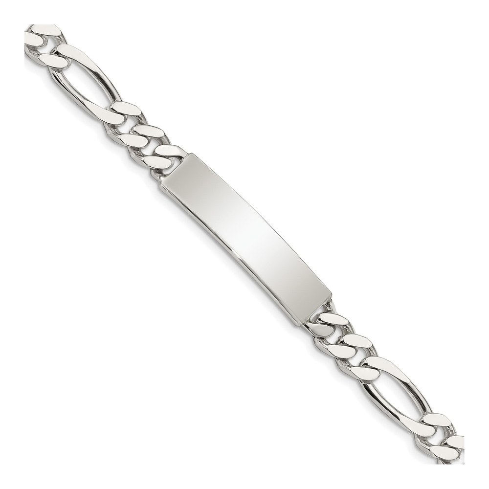 Sterling Silver Figaro ID Bracelet