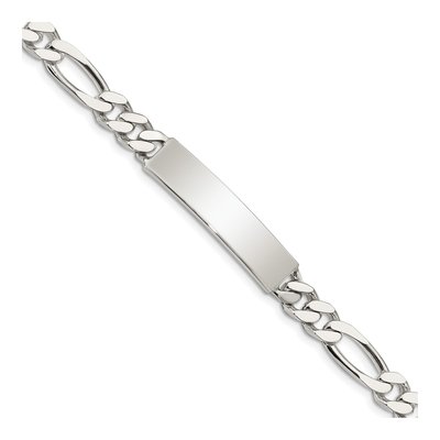 Sterling Silver Figaro ID Bracelet