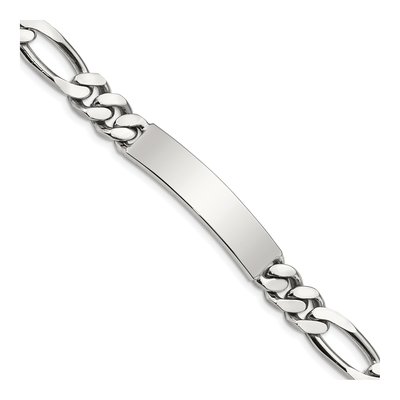 Sterling Silver Figaro ID Bracelet