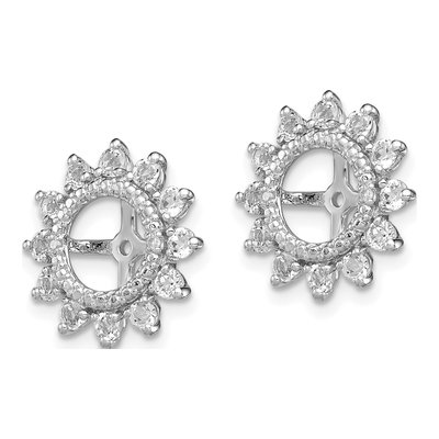 Sterling Silver White Topaz & Diamond Jacket Earring Jackets – view 4