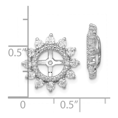 Sterling Silver White Topaz & Diamond Jacket Earring Jackets – view 6