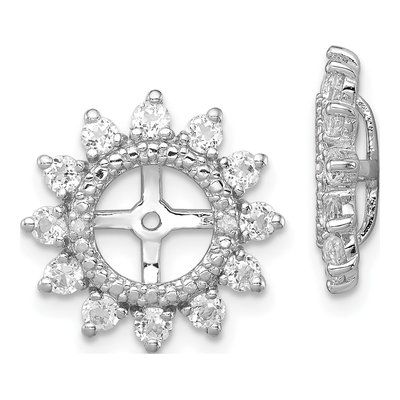 Sterling Silver White Topaz & Diamond Jacket Earring Jackets