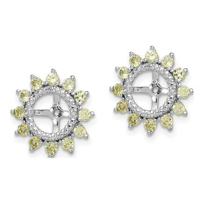 Sterling Silver Peridot & Diamond Jacket Earring Jackets – view 4