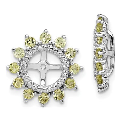 Sterling Silver Peridot & Diamond Jacket Earring Jackets