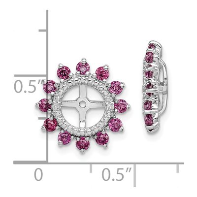 Sterling Silver Rhodolite Garnet & Diamond Jacket Earring Jackets – view 6