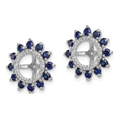 Sterling Silver Lab-Created Sapphire & Diamond Jacket Earring Jackets – view 4