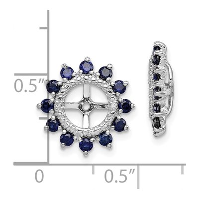 Sterling Silver Lab-Created Sapphire & Diamond Jacket Earring Jackets – view 6