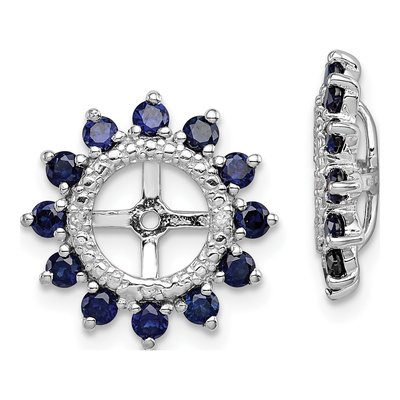 Sterling Silver Lab-Created Sapphire & Diamond Jacket Earring Jackets