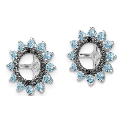 Sterling Silver Swiss Blue Topaz & Sapphire Earring Jackets – view 4
