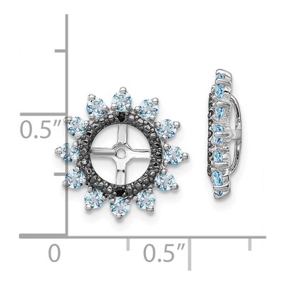 Sterling Silver Swiss Blue Topaz & Sapphire Earring Jackets – view 6