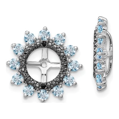 Sterling Silver Swiss Blue Topaz & Sapphire Earring Jackets