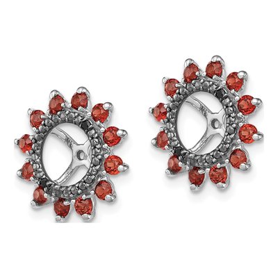 Sterling Silver Garnet Earring Jackets – view 4
