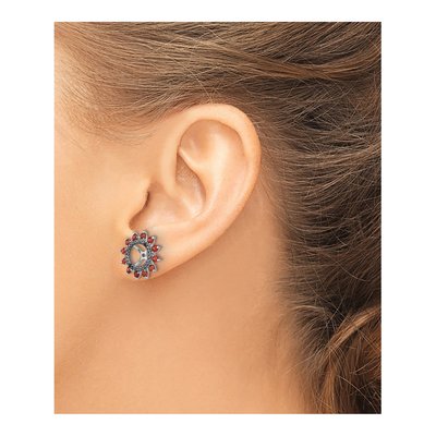 Sterling Silver Garnet Earring Jackets – view 5